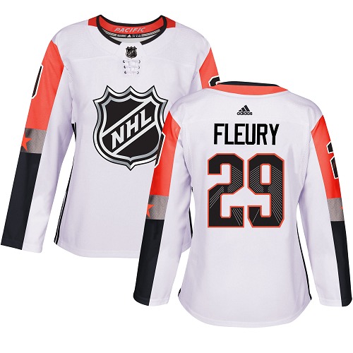 Adidas Vegas Golden Knights #29 Marc-Andre Fleury White 2018 All-Star Pacific Division Authentic Women Stitched NHL Jersey